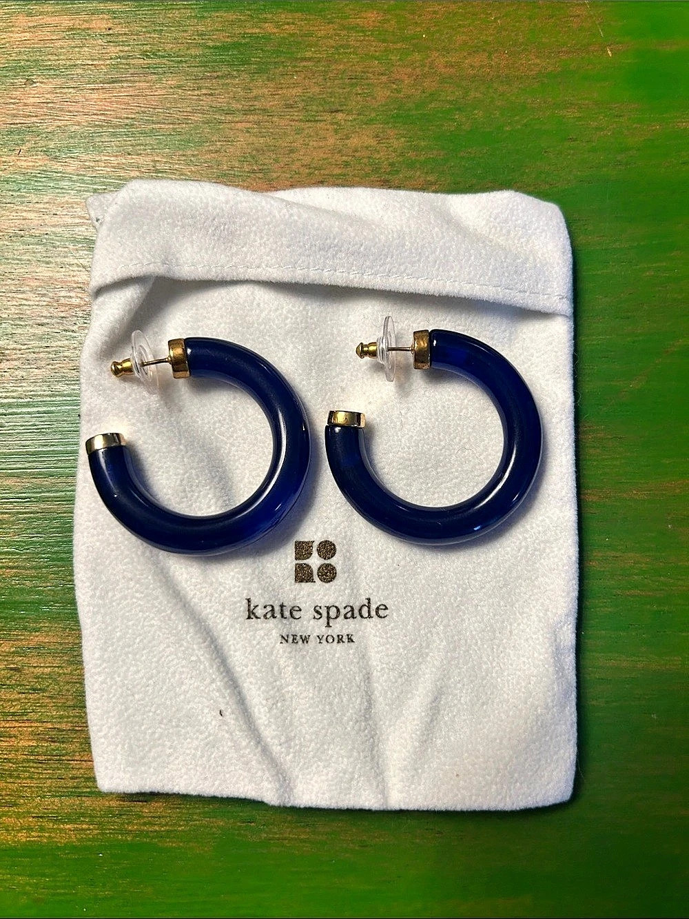 kate spade Blue Hoop Earrings Like New